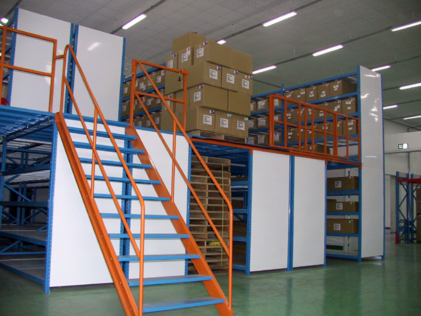 Spolverizzi la scaffalatura industriale dello scaffale multi livello rivestito del mezzanino per il magazzino