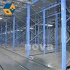 Il mezzanino del metallo della piattaforma di stoccaggio del magazzino pavimenta resistente multi livello blu